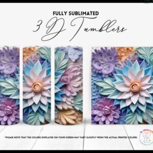 Multicolored Flower Tumbler 6