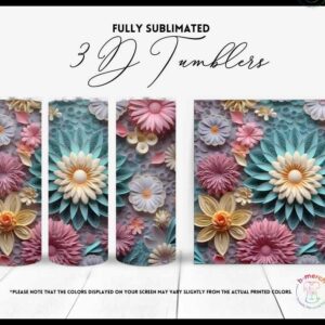 Multicolored Flower Tumbler 7