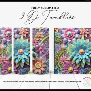 Multicolored Flower Tumbler 8