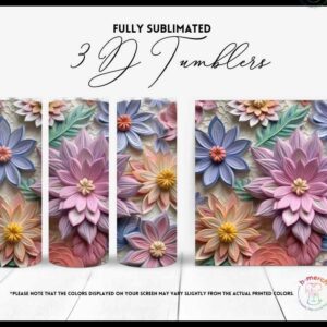 Multicolored Flower Tumbler 9