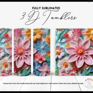 Multicolored Flower Tumbler 10