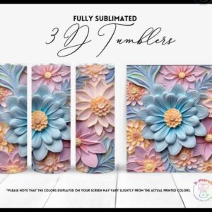 Multicolored Flower Tumbler 12