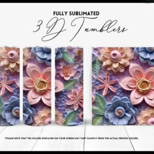 Multicolored Flower Tumbler 13