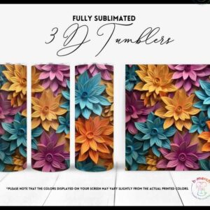 Multicolored Flower Tumbler 15