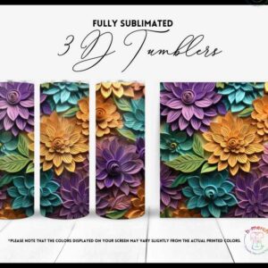 Multicolored Flower Tumbler 16