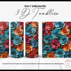 Multicolored Flower Tumbler 17