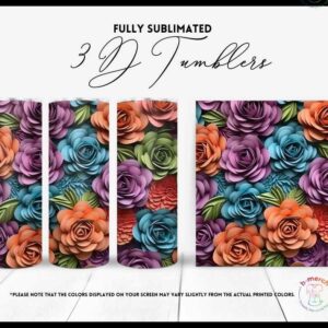 Multicolored Flower Tumbler 20