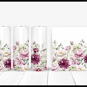 white and purple floral Tumbler