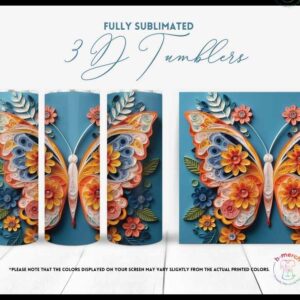 Orange Butterfly Tumbler