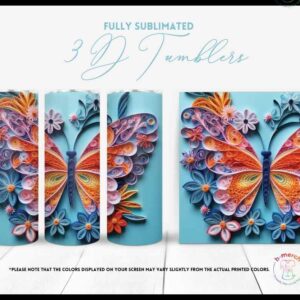 Flower Butterfly Tumbler