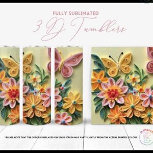 yellow paper flowers tumbler