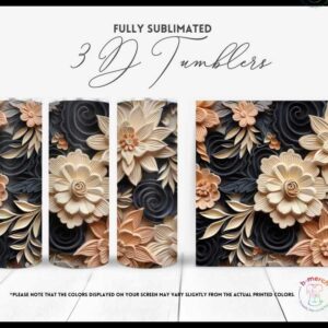 Black and White Flower Tumbler