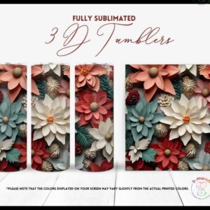 Red, White and Blue Flowers Tumblers