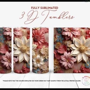 Red and white Flower Tumbler