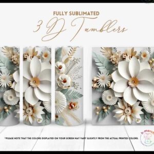 White Flower Tumbler
