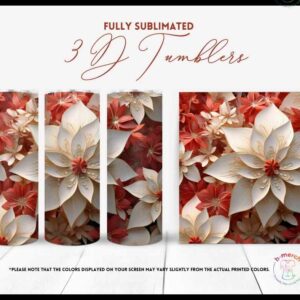 Red and White Flowers Tumblers 3