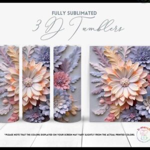 Grey Flower Tumbler