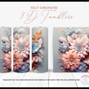 Orange and pink Flowers Tumbler