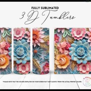 Multicolored Flower Tumbler 4